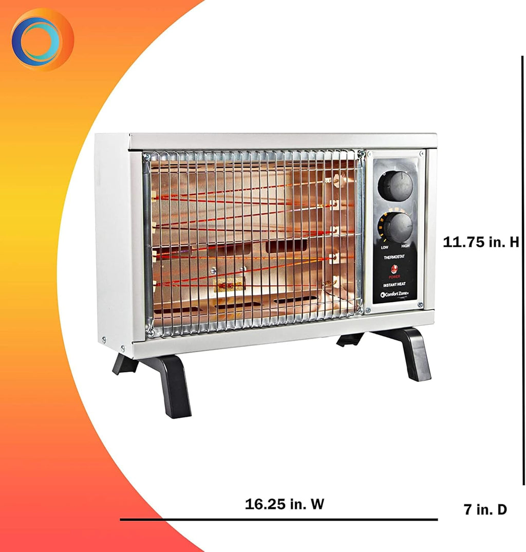 1500 Watt Portable Electric Radiant Space Heater, White, Pack of 2 F919