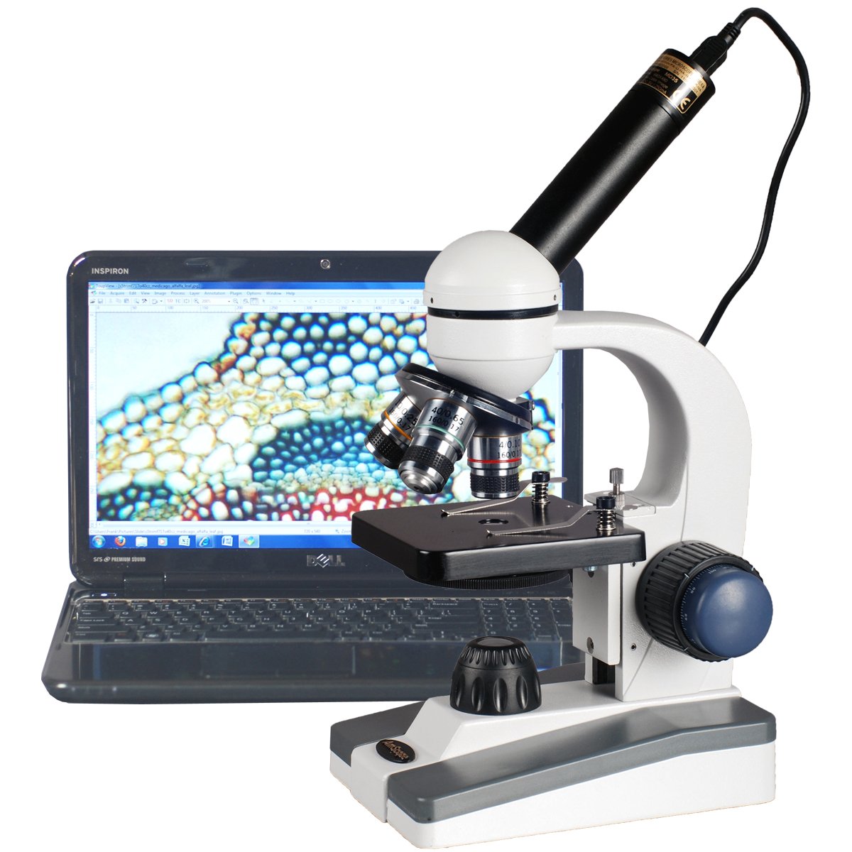 40X-1000X LED Student Microscope with 5MP USB Camera I48033