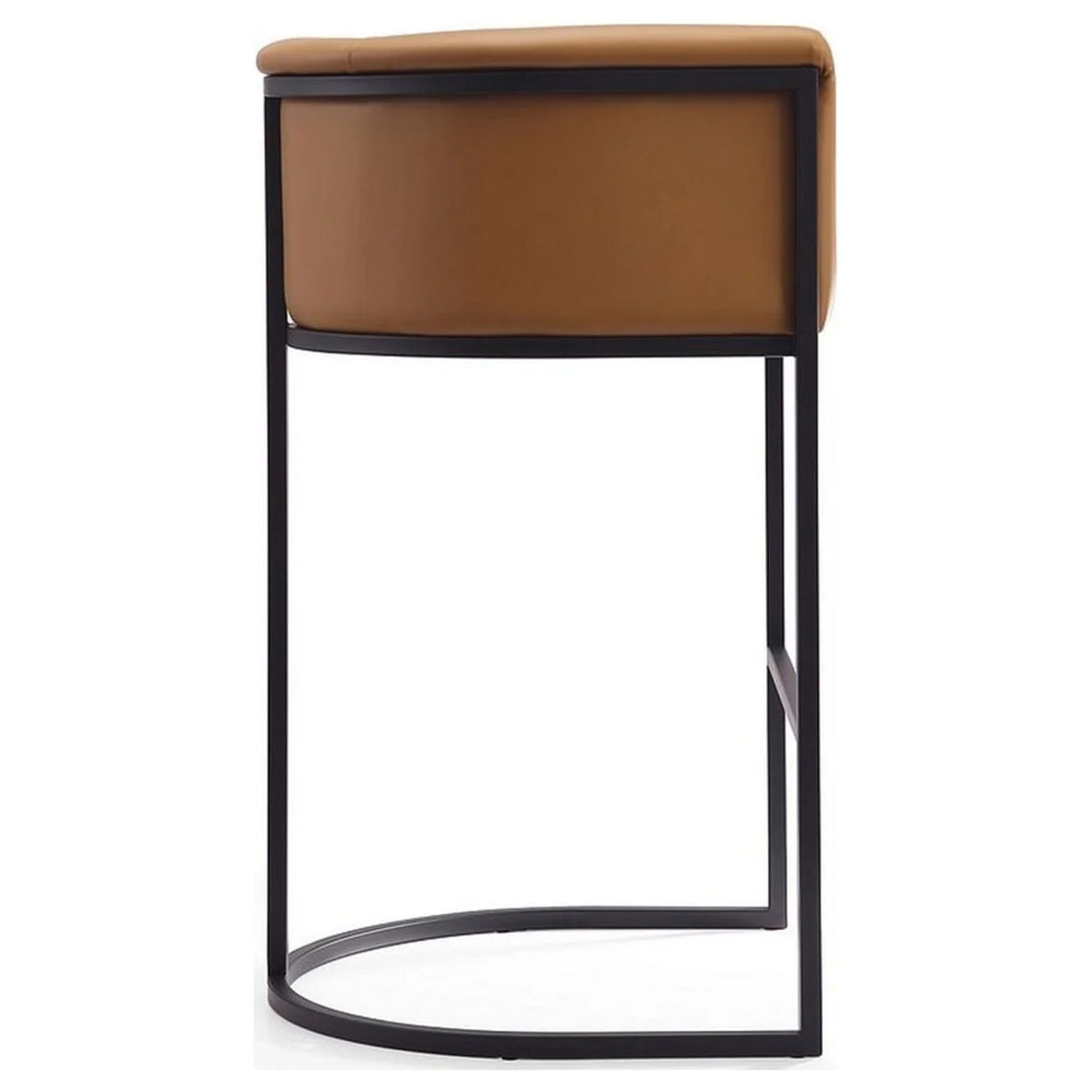 Camel and Black Metal Barstool (Set of 3) L13909