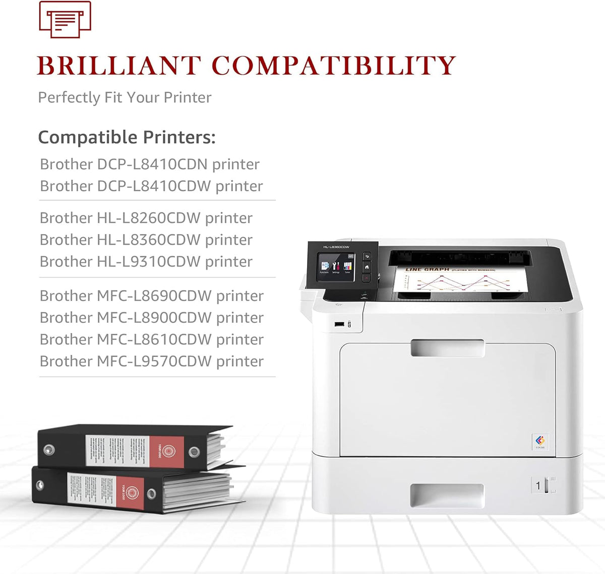 Compatible Toner Cartridge for Brother Printer (4 Packs) L6431