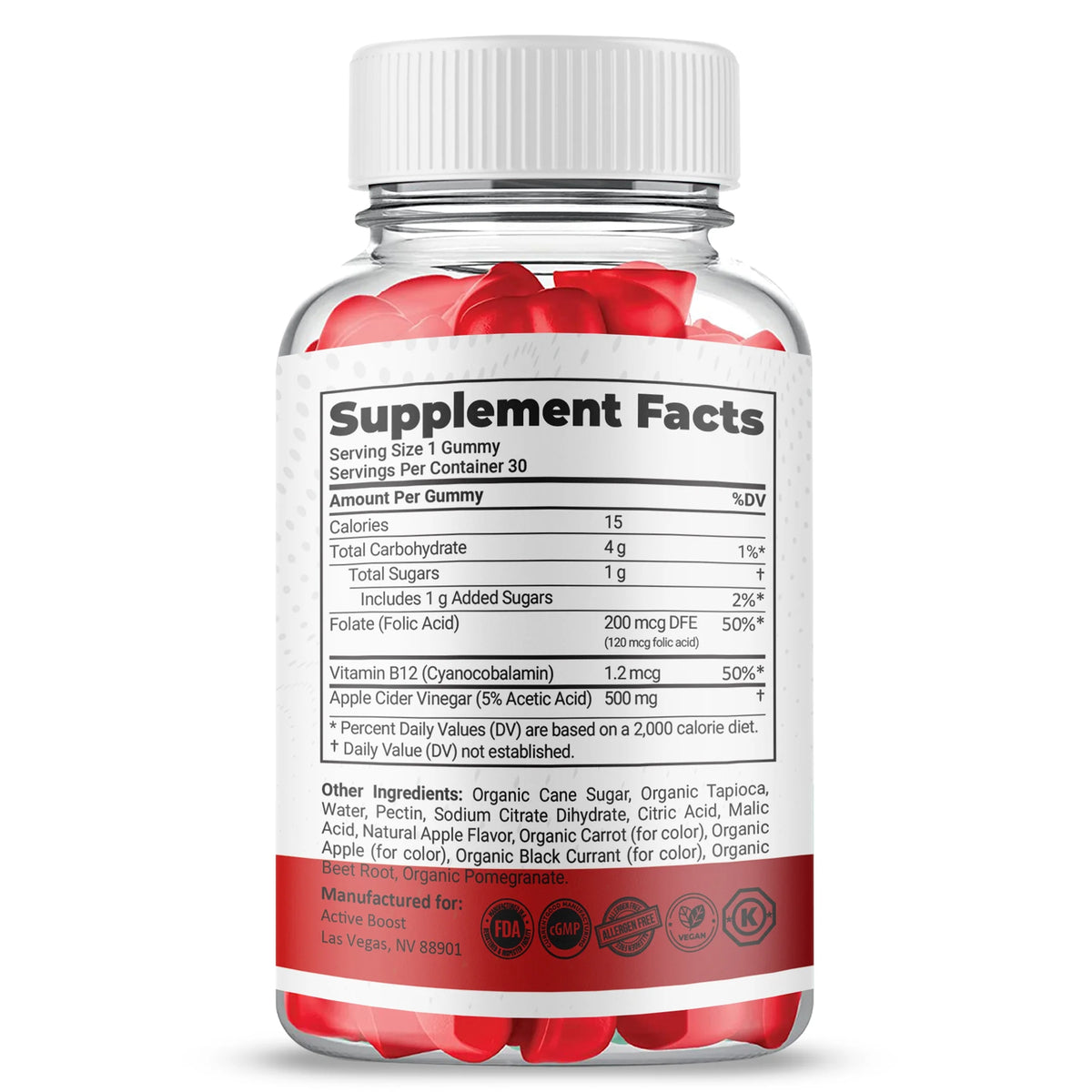 Apple Cider Vinegar Gummies Dietary Supplement 3 Pack L24165