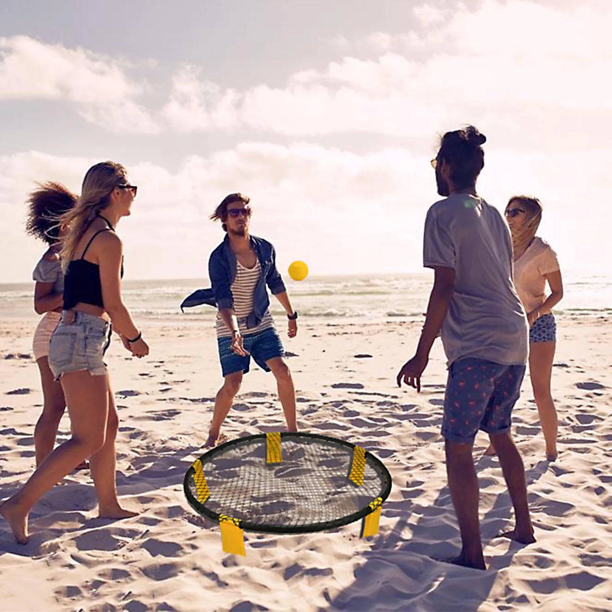Roundnet Set with 3 Balls, Net, Pump, Carry Bag F6900