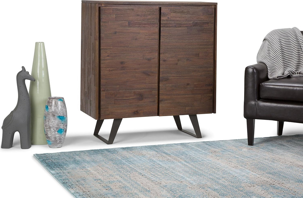 Solid Wood Storage Cabinet with 2 Doors and 4 Adjustable Shelves T505641