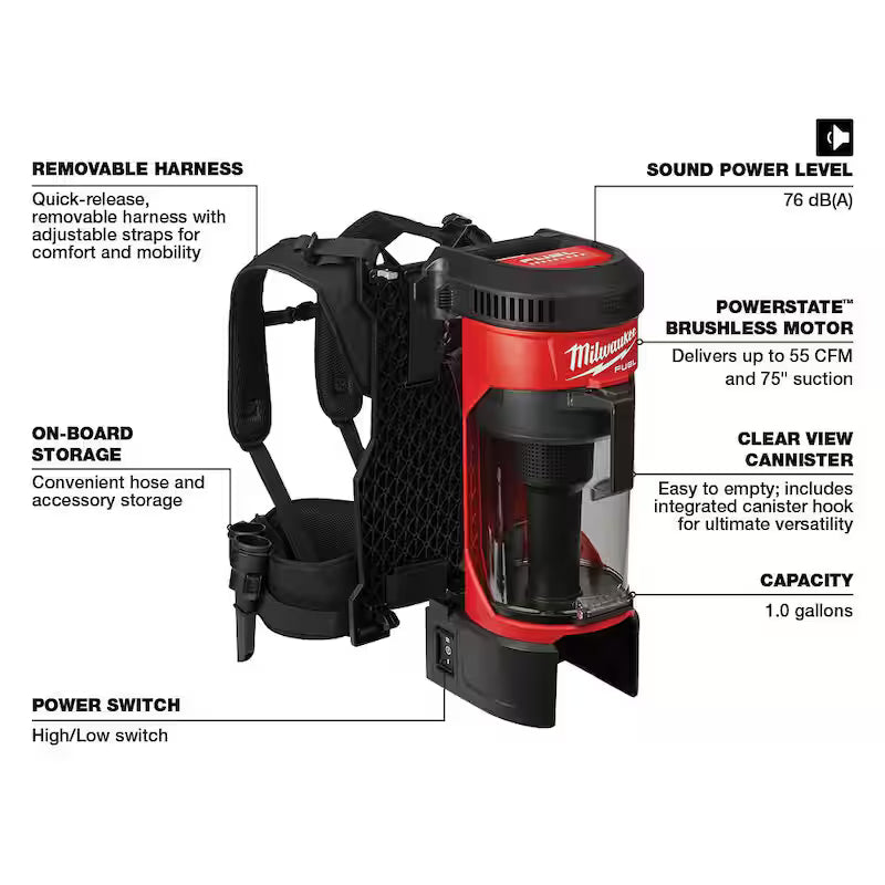 18-Volt Cordless 3-in-1 Backpack Vacuum H294038