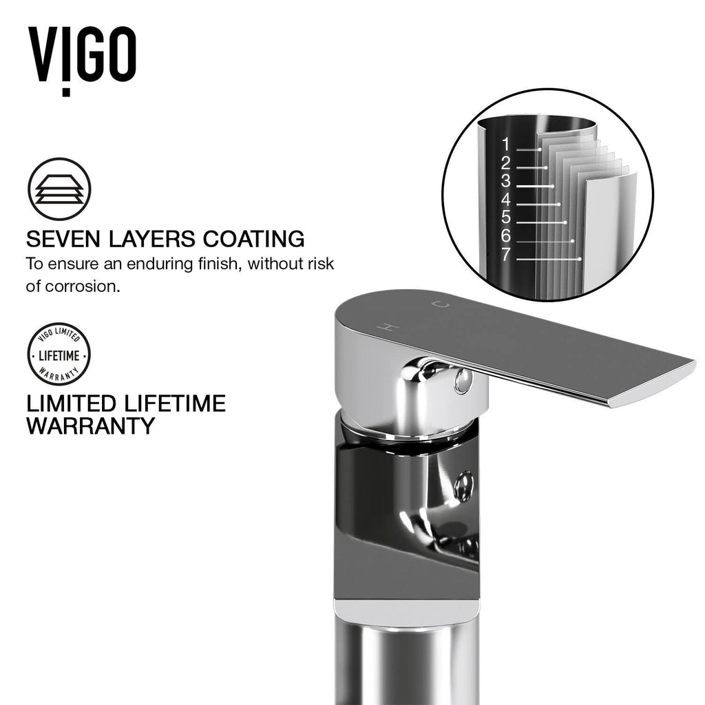 15 inch Vessel Bathroom Sink and Vessel Faucet Set in Chrome with Pop-Up Drain L969634