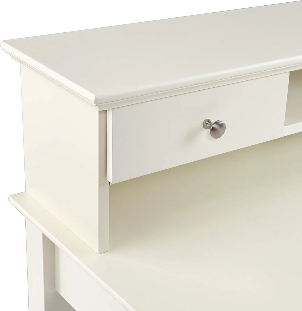 White Secretary Desk with Storage H42374