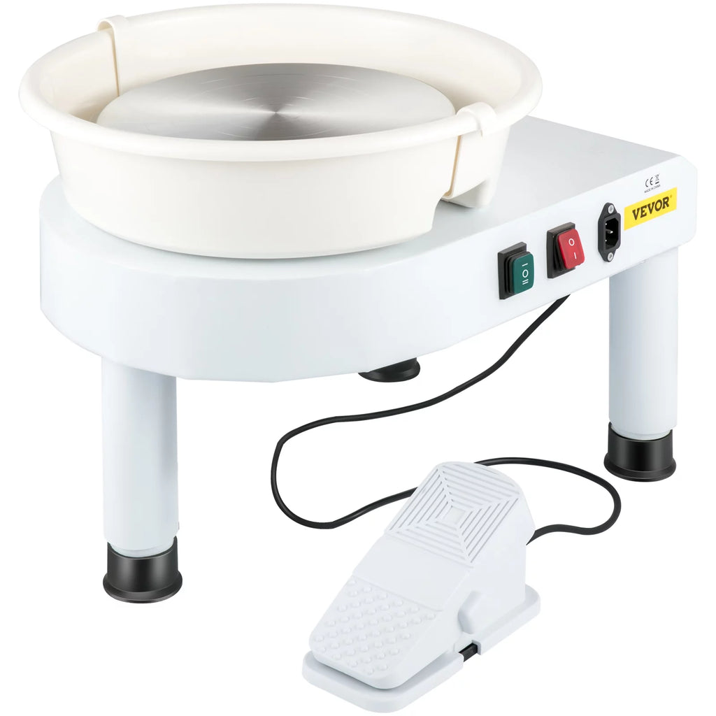 11in Ceramic Pottery Wheel with Foot Pedal and Detachable Basin N90249