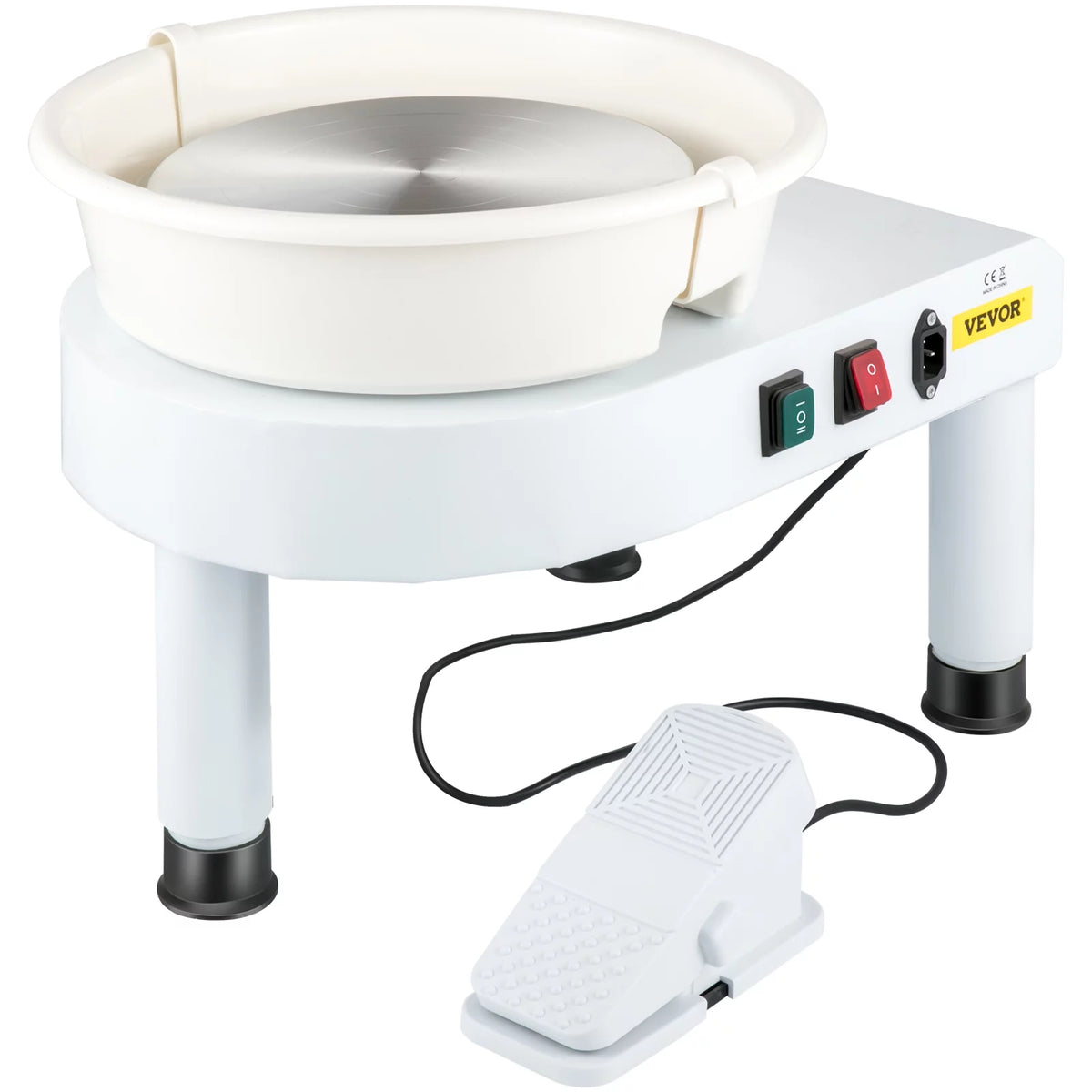 11in Ceramic Pottery Wheel with Foot Pedal and Detachable Basin N90249