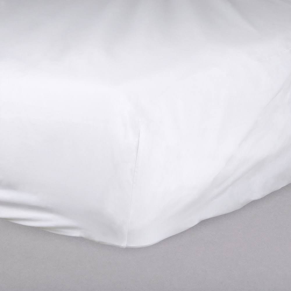 White Percale Fitted Full Bed Sheets 54 x 80 x 14 in. U35625