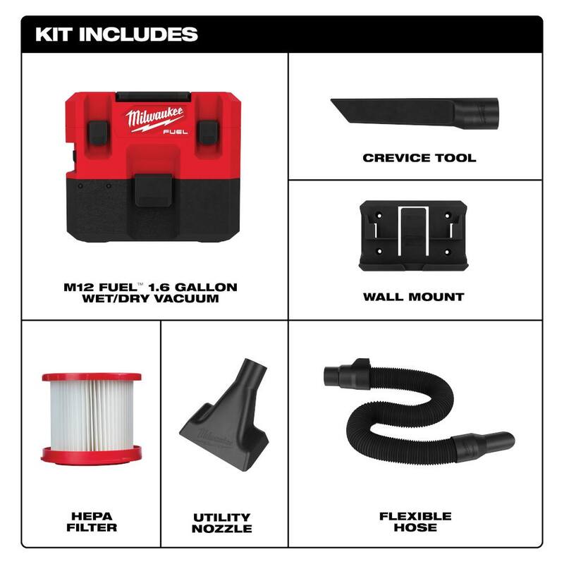 12-Volt Cordless 1.6 Gal. Wet/Dry Vacuum with 3/8 in. Drill Kit S687