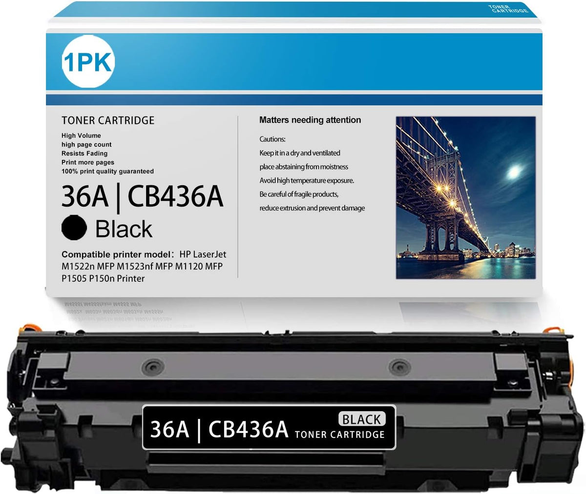 Black Toner Cartridge 36A Replacement for HP Printer C38705