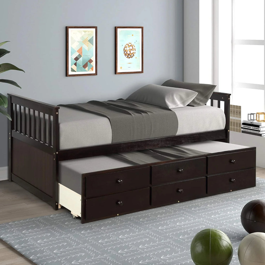 Daybed with Trundle and Storage Drawers V202