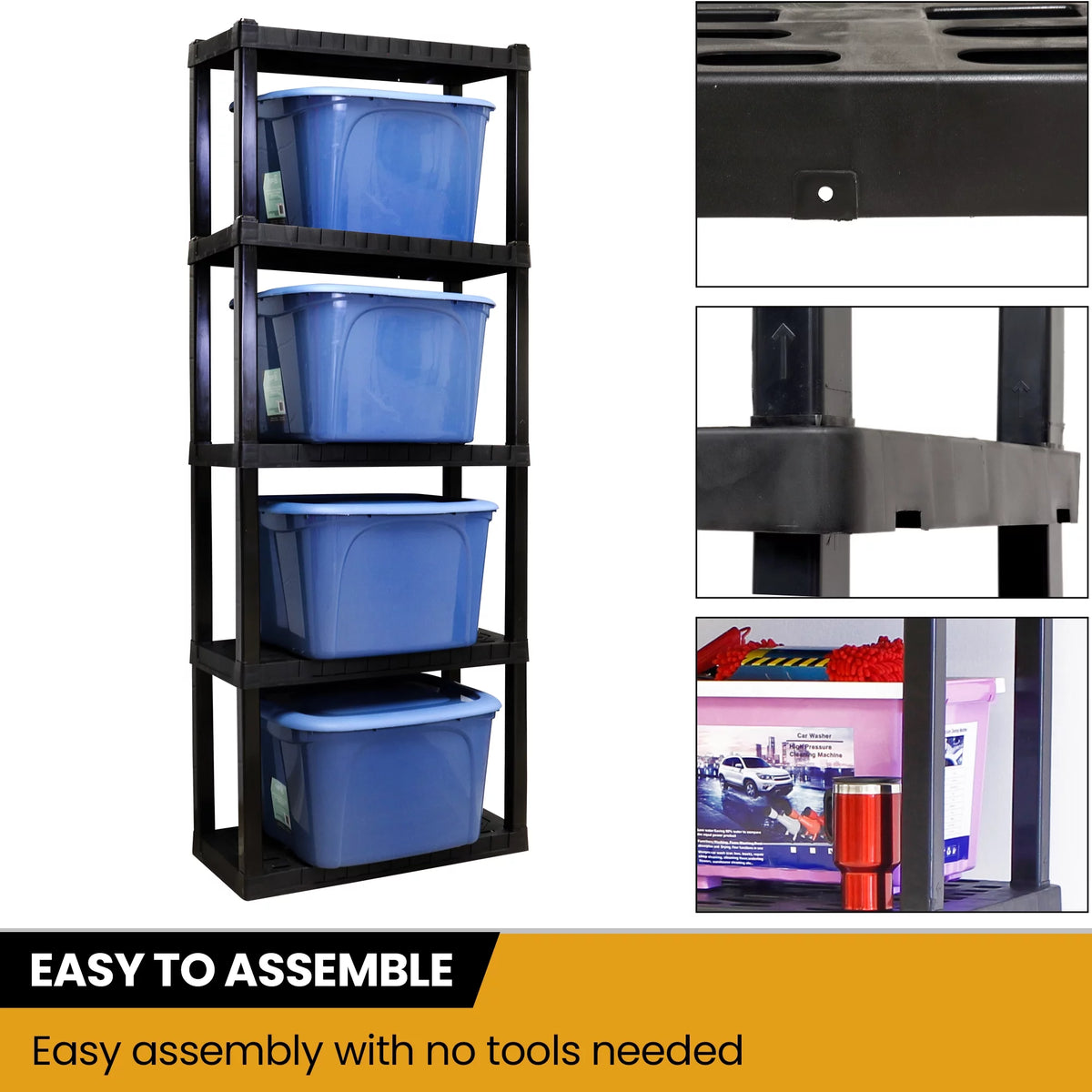 5-Tier Black Shelving Unit T765678