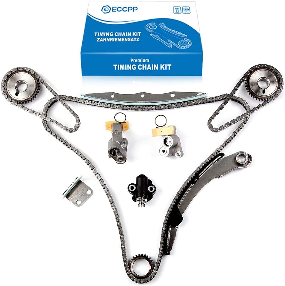 Timing Chain Kit Tensioner Guide Rail Crank Sprocket Cam Sprockets for 2004-2009 Nissan Quest 3.5L VQ35DE C8242