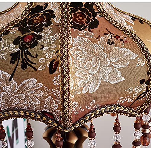 Brown Handmade Fabric Shade Table Lamp I5577