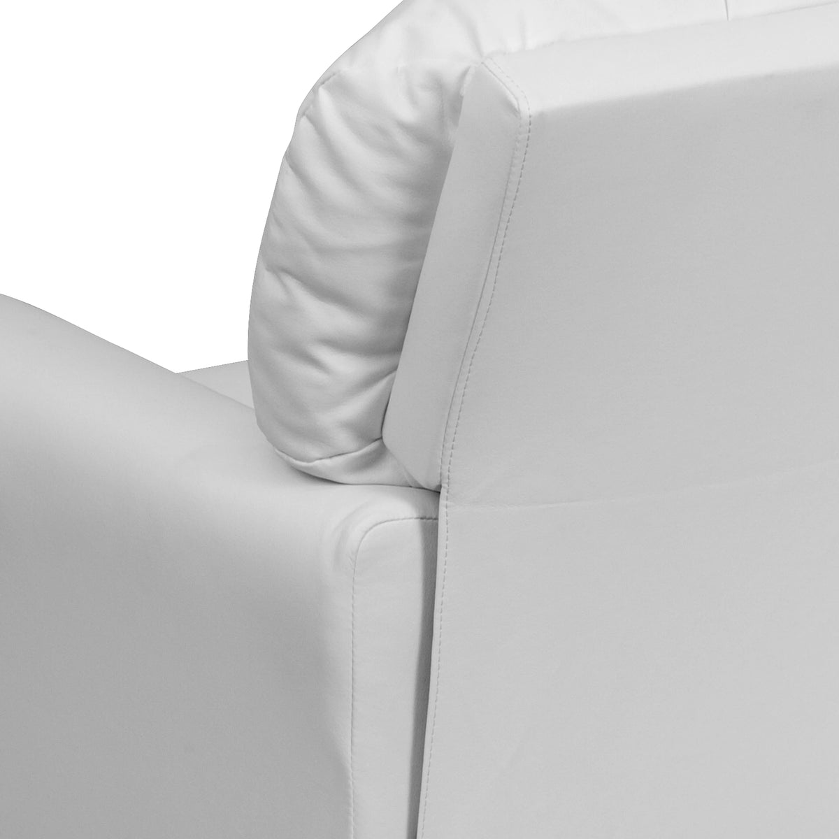 White Vinyl Kids Recliner with Cup Holder M723