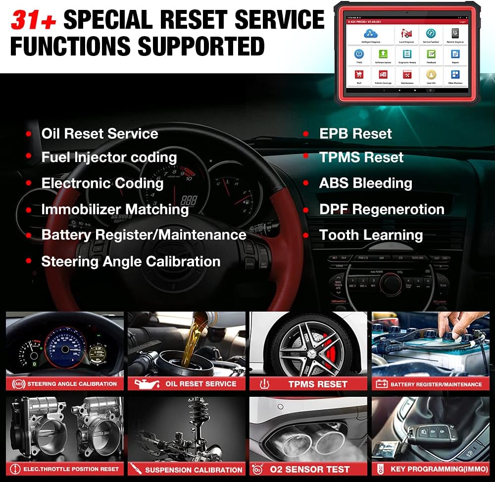 Bi-Directional Scan Tool with 31+ Reset Service, Full System Bluetooth Diagnostic Scanner, ECU Coding X14781