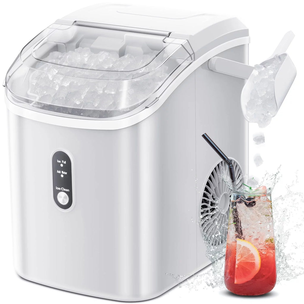 Nugget Ice Maker Countertop with Soft Chewable Pellet Ice, 34lbs/24H, Self-Cleaning, Gray S951
