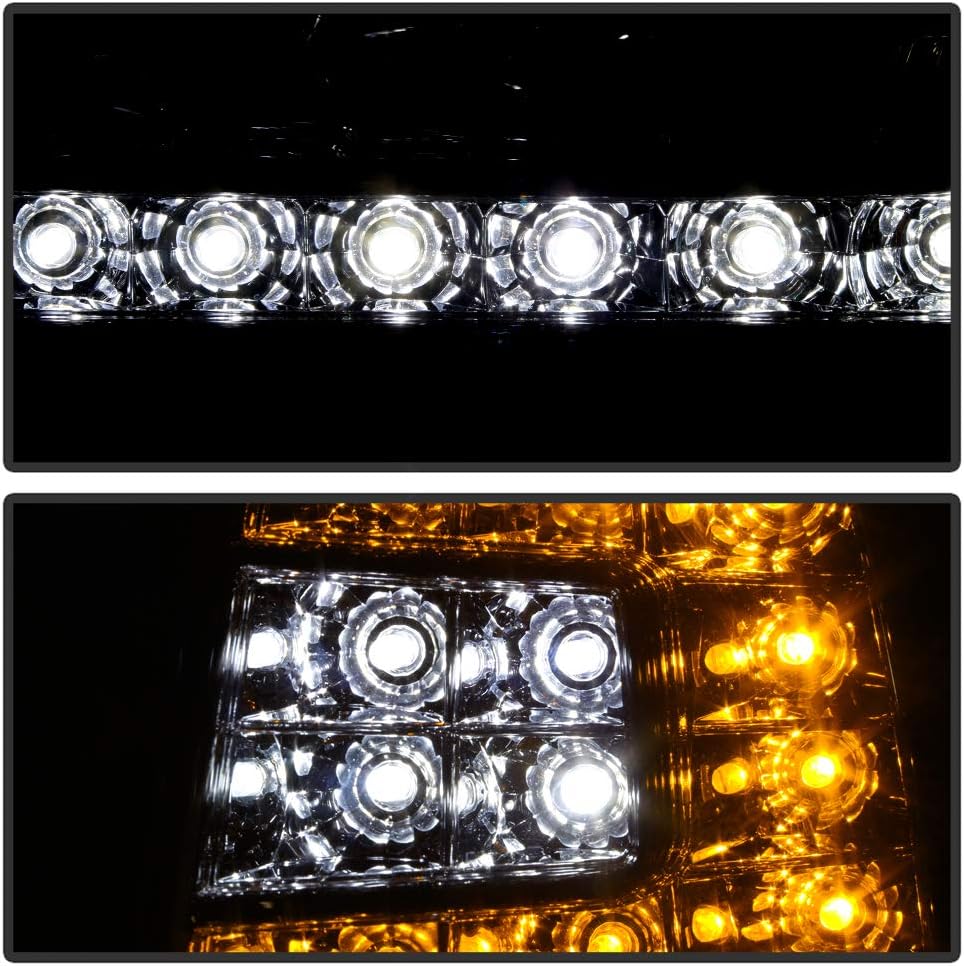 Smoked LED Strip DRL Headlights and LED Corner Lights Q44161
