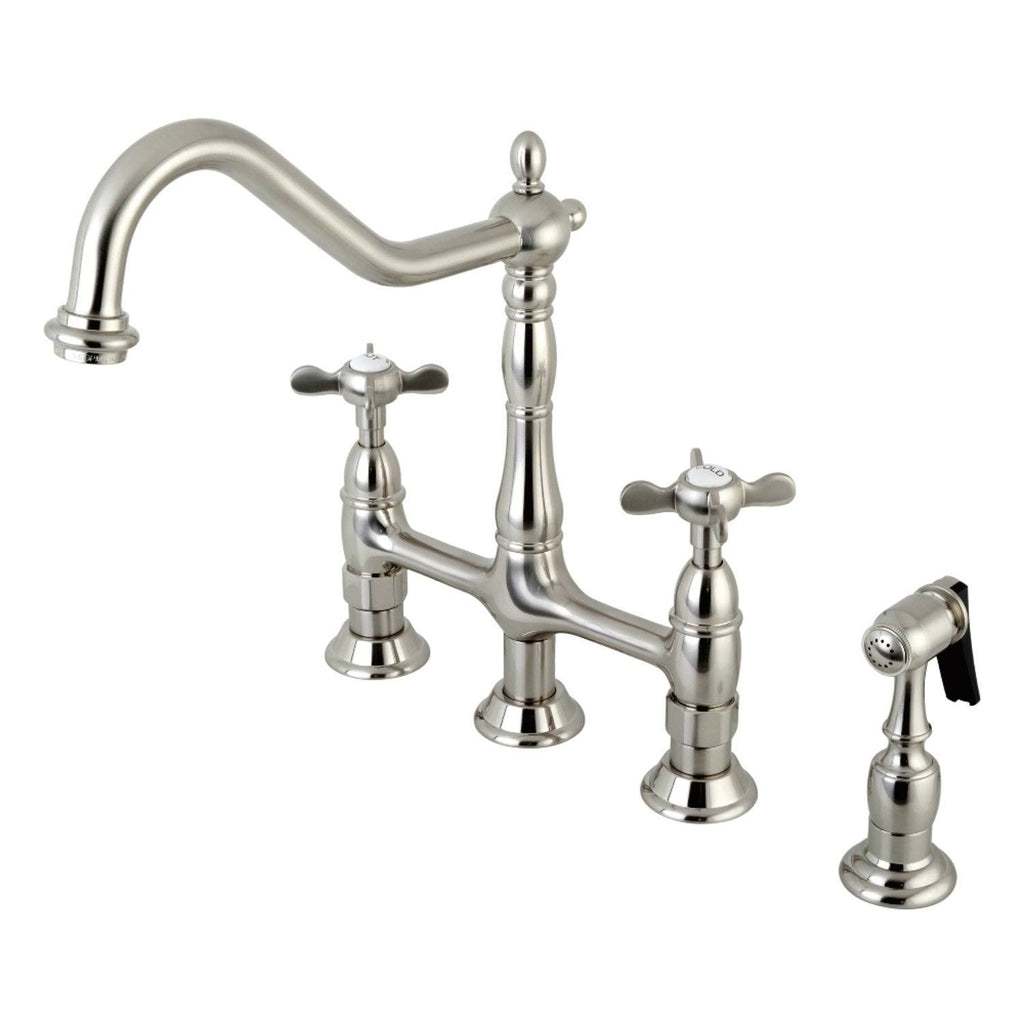 Brushed Nickel Kitchen Faucet with Brass Sprayer U3045