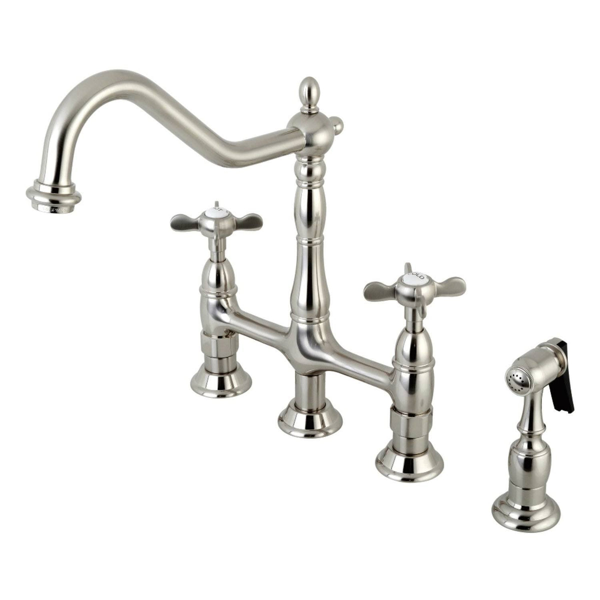 Brushed Nickel Kitchen Faucet with Brass Sprayer U3045