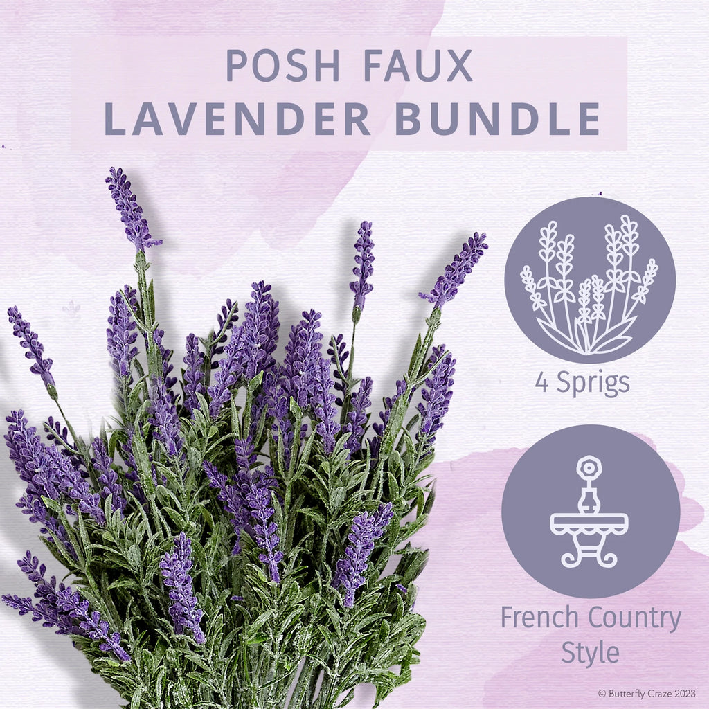 Artificial Lavender 4-Piece Bundle Faux Silk Plants Z4995
