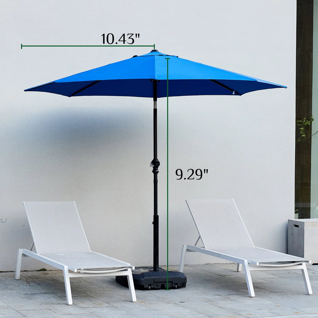 9-Ft Outdoor Patio Umbrella with Push Button Tilt and Crank W684