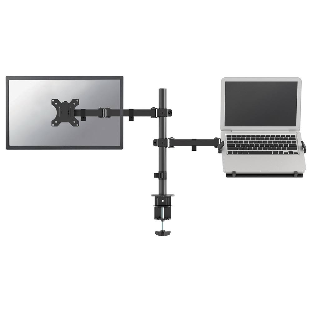 Black Height Adjustable Monitor and Laptop Desk Mount U2718