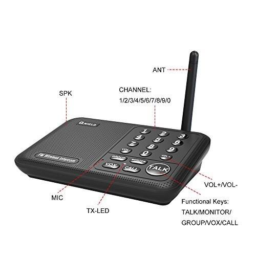 Wireless Intercom System 10 Channel 1800 Feet FM Intercoms M6612