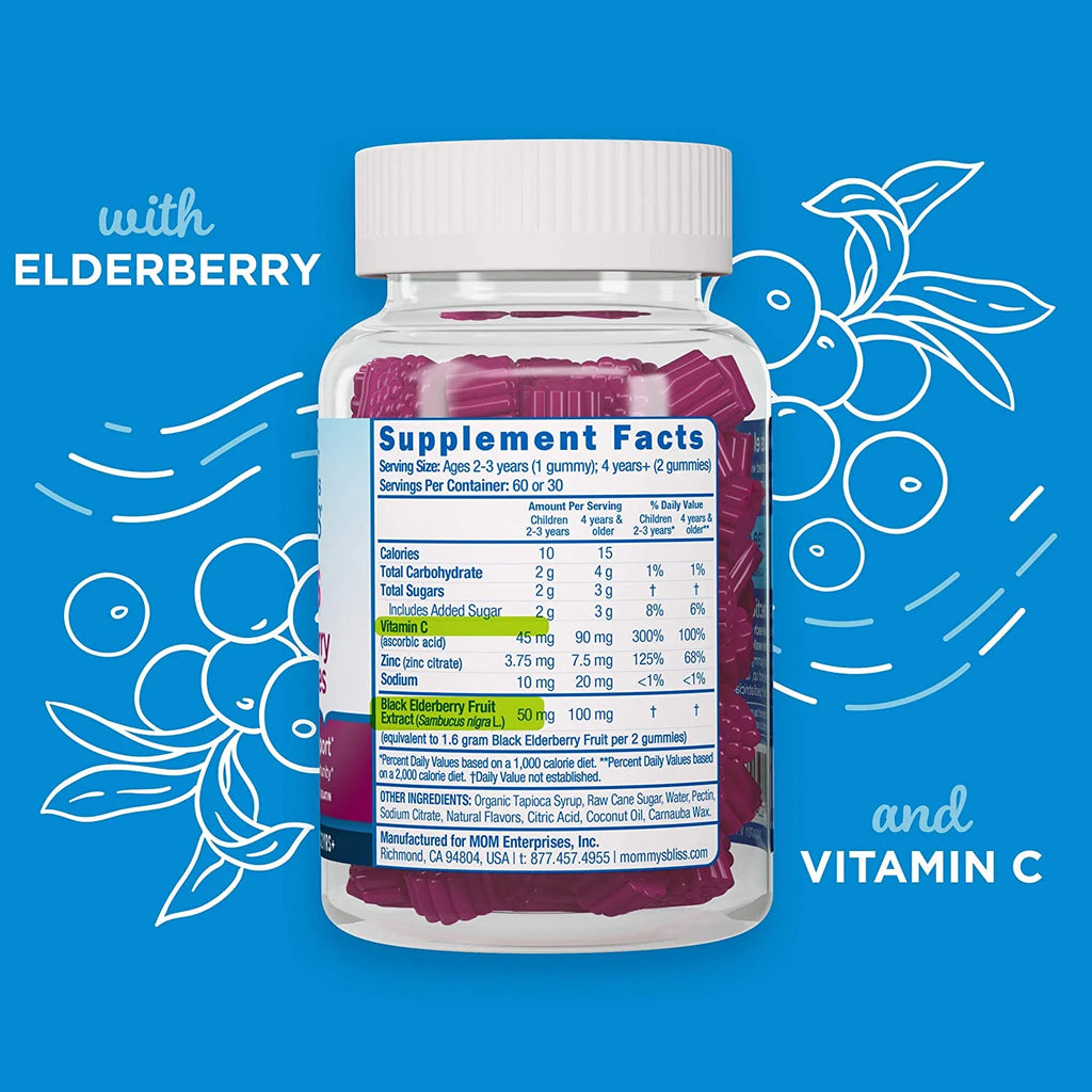 Kids Elderberry Gummies with Zinc & Vitamin C, 60 Count Q81118