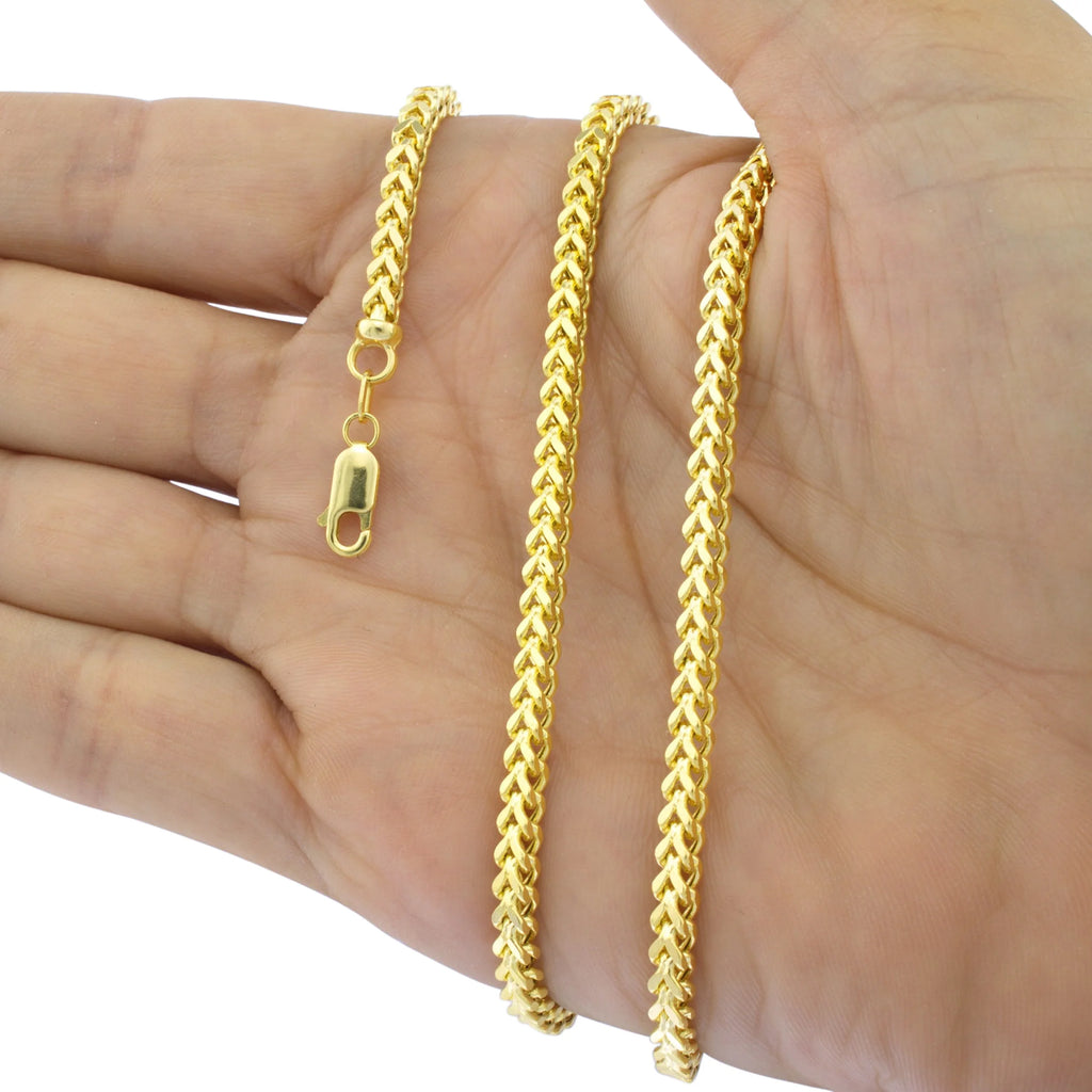 10k Yellow Gold 4mm Franco Chain Bracelet 7" - 9" F315