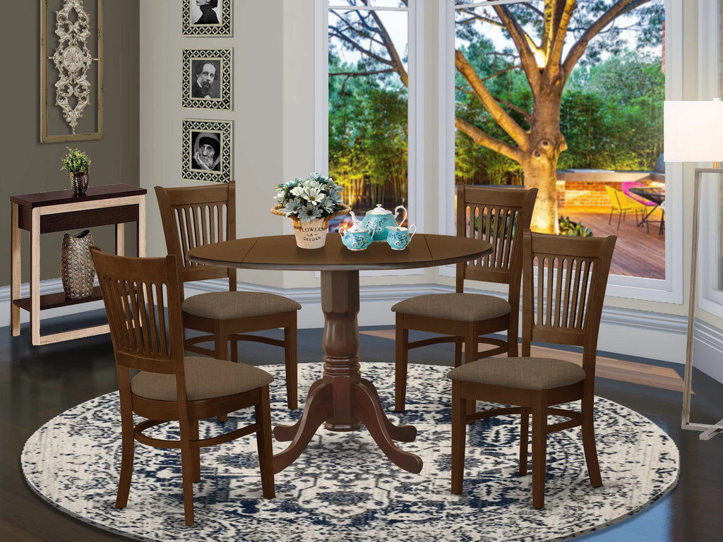 5 Pc Dinette Table with 2 Drop Leaves and 4 Seat Chairs Q164525