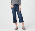 Lightweight Boyfriend Capri Jeans, Size Plus 28, Dark Wash C370