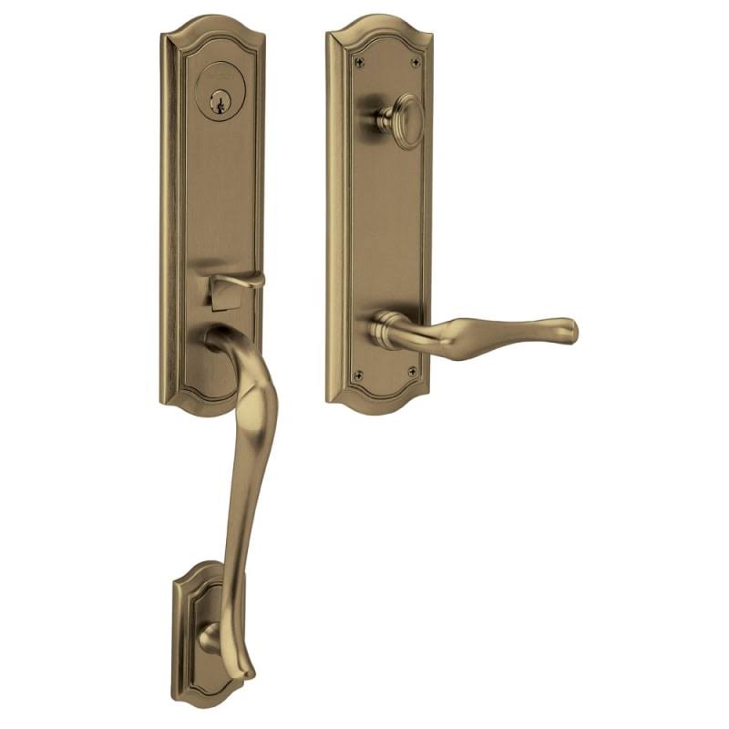 Satin Brass/Black Emergency Egress Handleset M6401