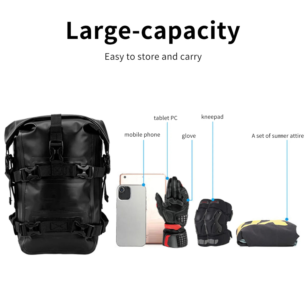 Waterproof Motorcycle Frame Bag, 8L Motorbike Side Bag L488