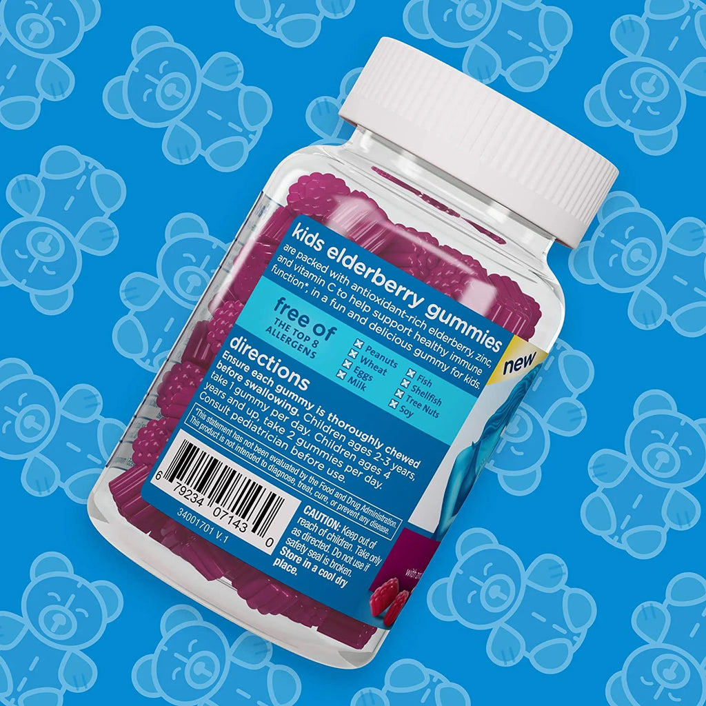 Kids Elderberry Gummies with Zinc & Vitamin C, 60 Count Q81118