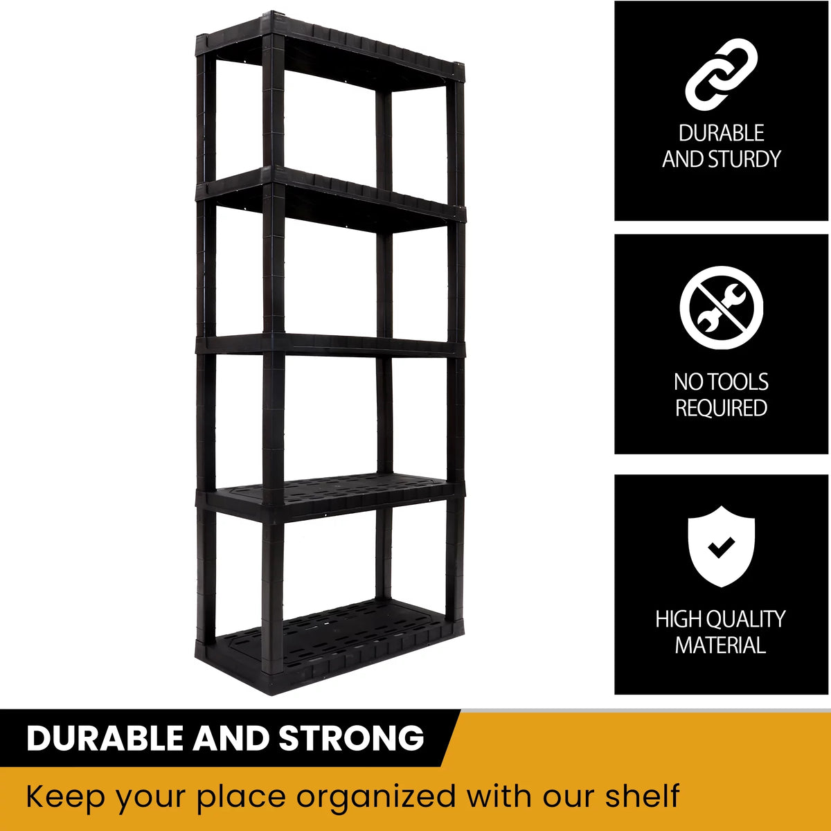 5-Tier Black Shelving Unit T765678