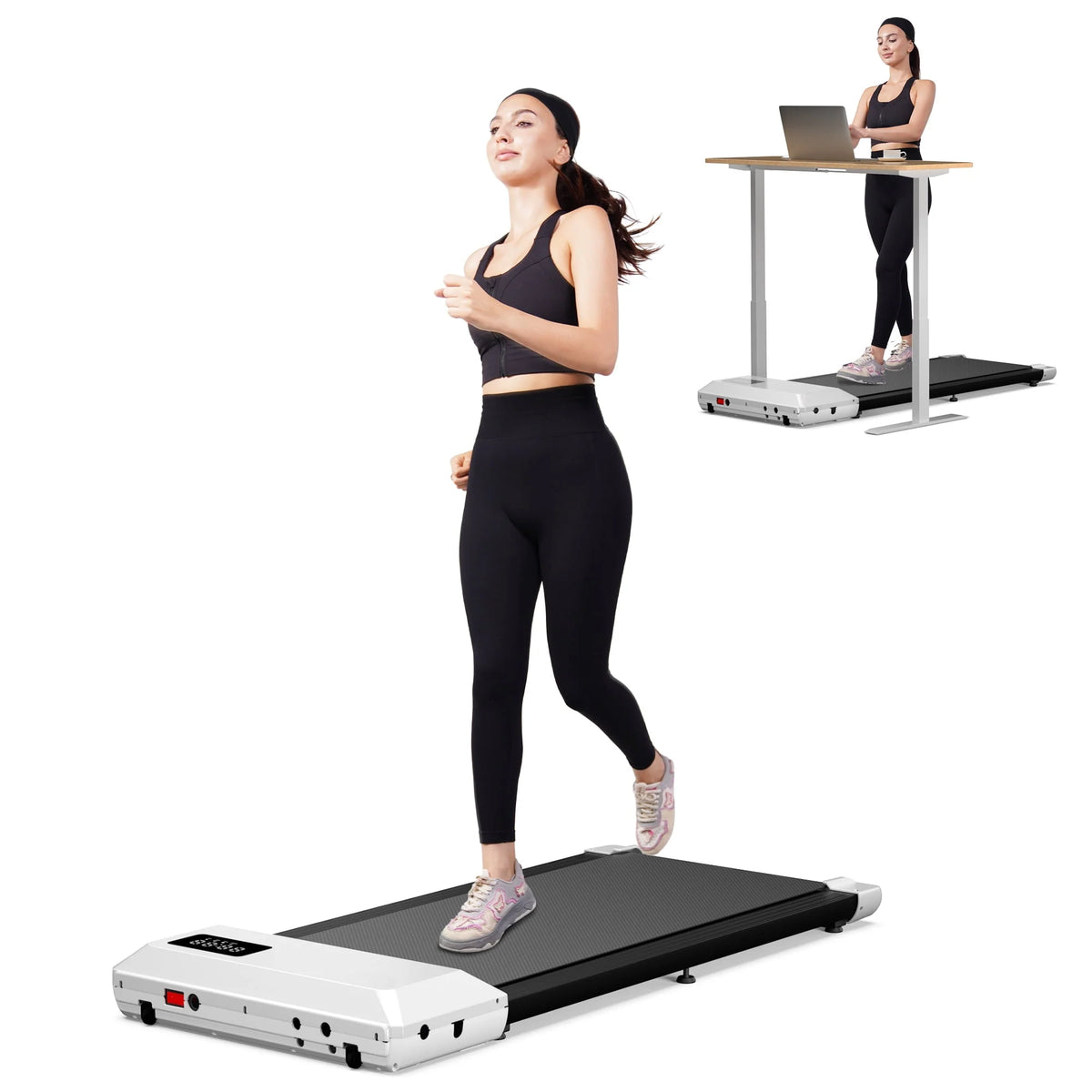 2 in 1 Under Desk Treadmill with Remote Control and LED Display U488277