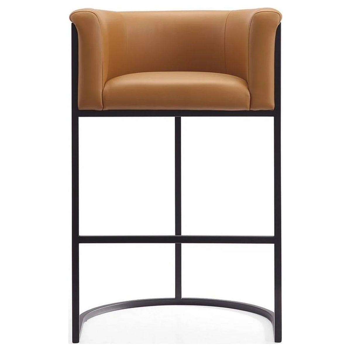Camel and Black Metal Barstool (Set of 3) L13909