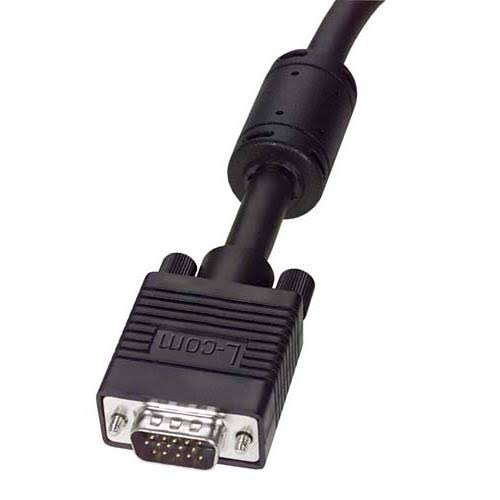 Black VGA Cable, HD15 Male to Male with Ferrites, 200 ft U667