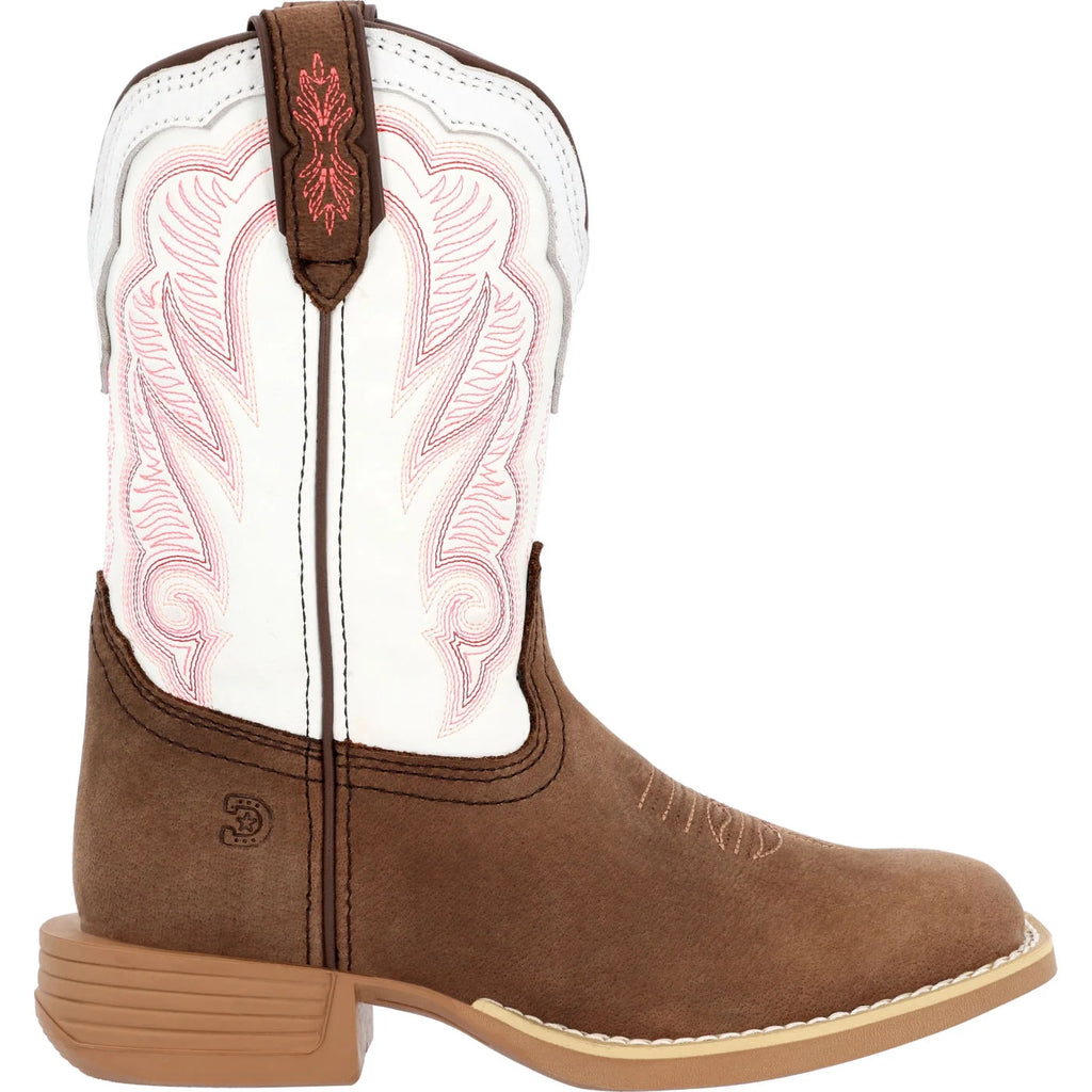 Little Kid's Brown and White Western Boot D1667