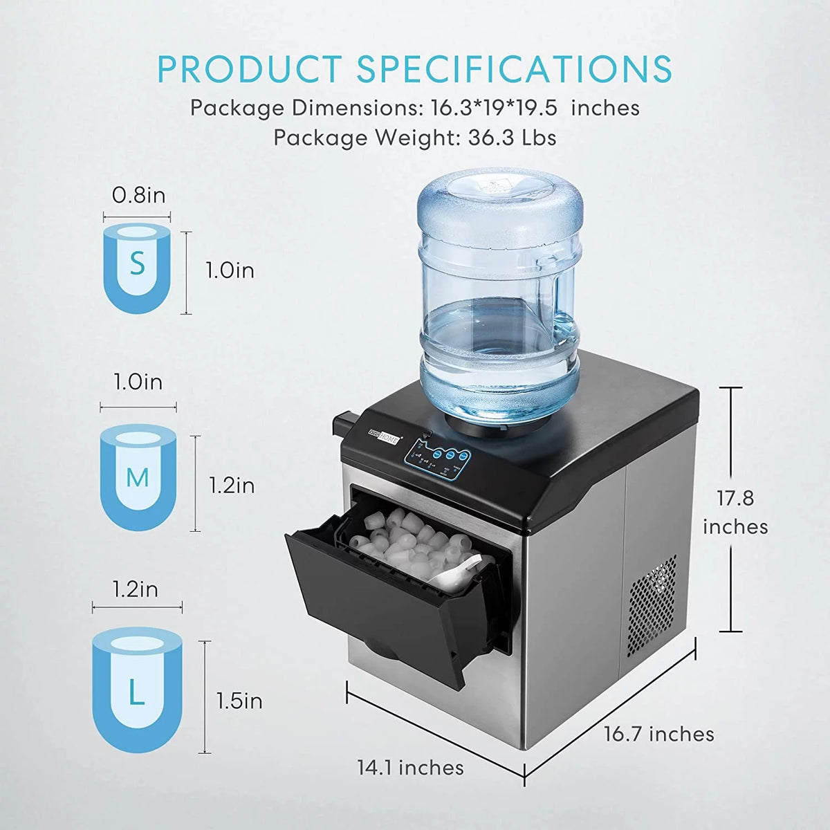Electric 2 in 1 Countertop Ice Maker with Water Dispenser Y860