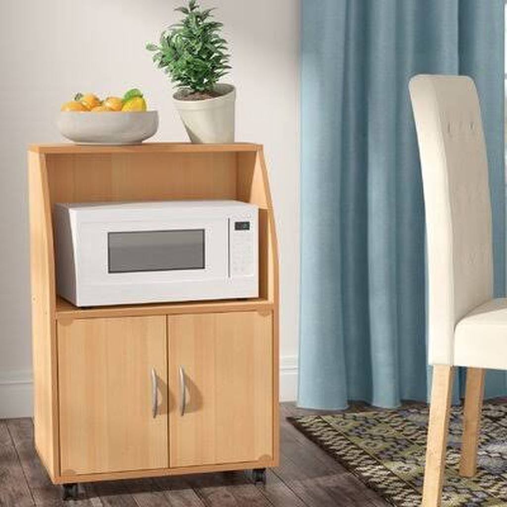 Microwave Cart Base Beech - Black Y241