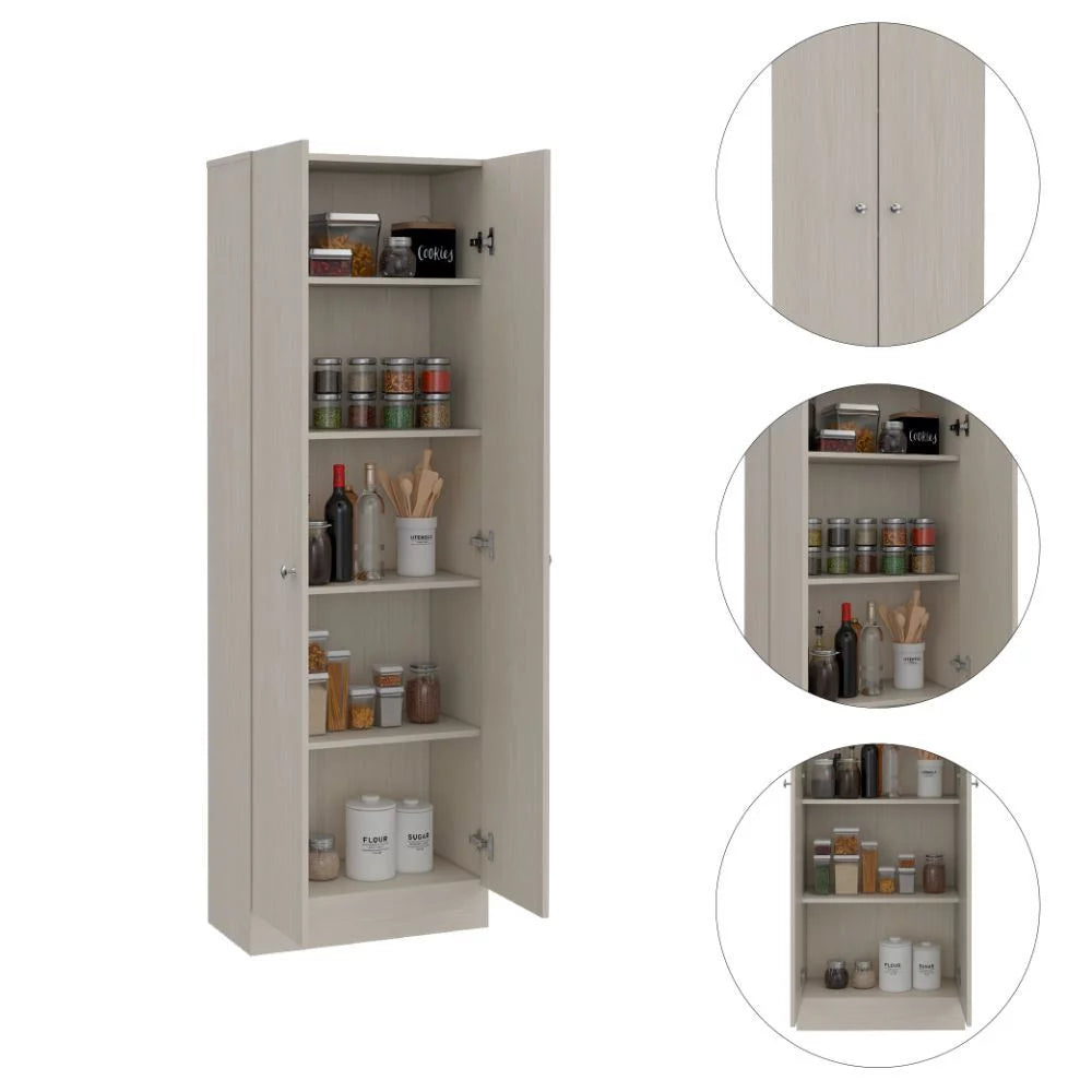 White Washed Oak 2-Door Storage Cabinet I2331