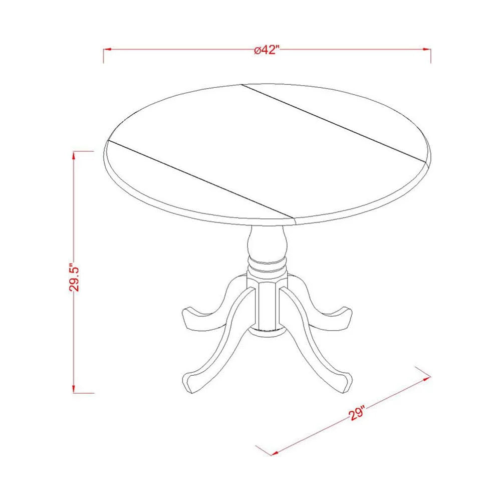 5 Pc Dinette Table with 2 Drop Leaves and 4 Seat Chairs Q164525
