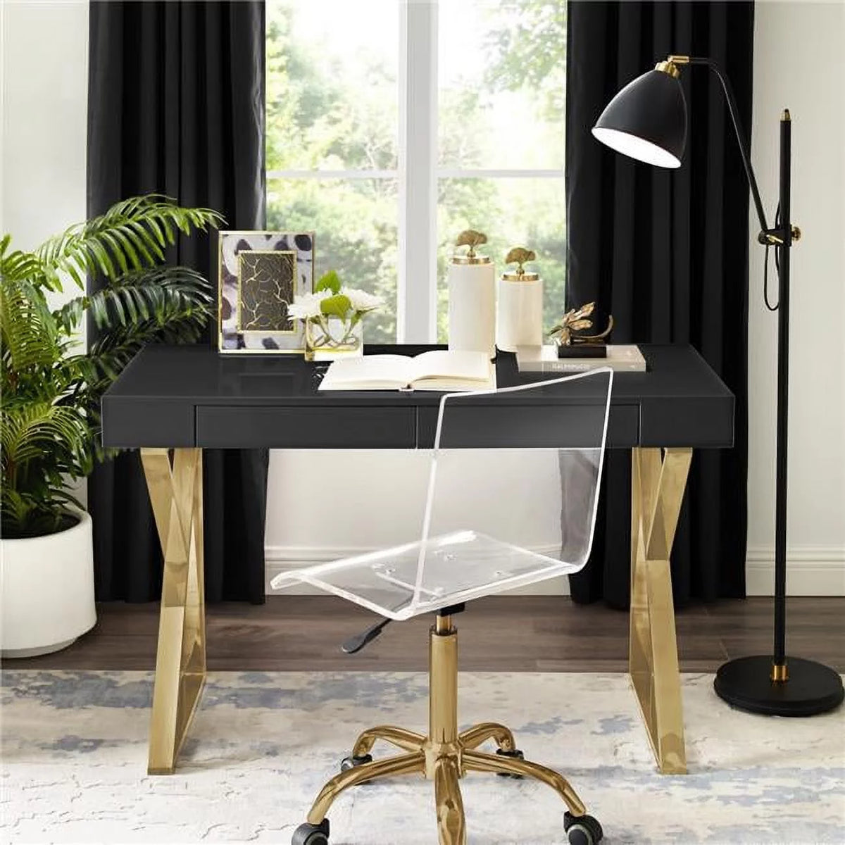 Black & Gold Writing Desk P493512