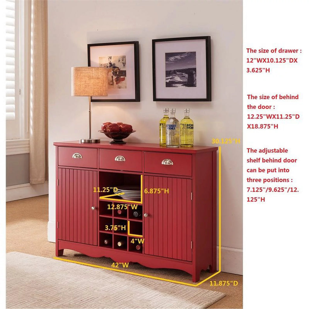 Red Wood 2 Door Wine Cabinet E462697
