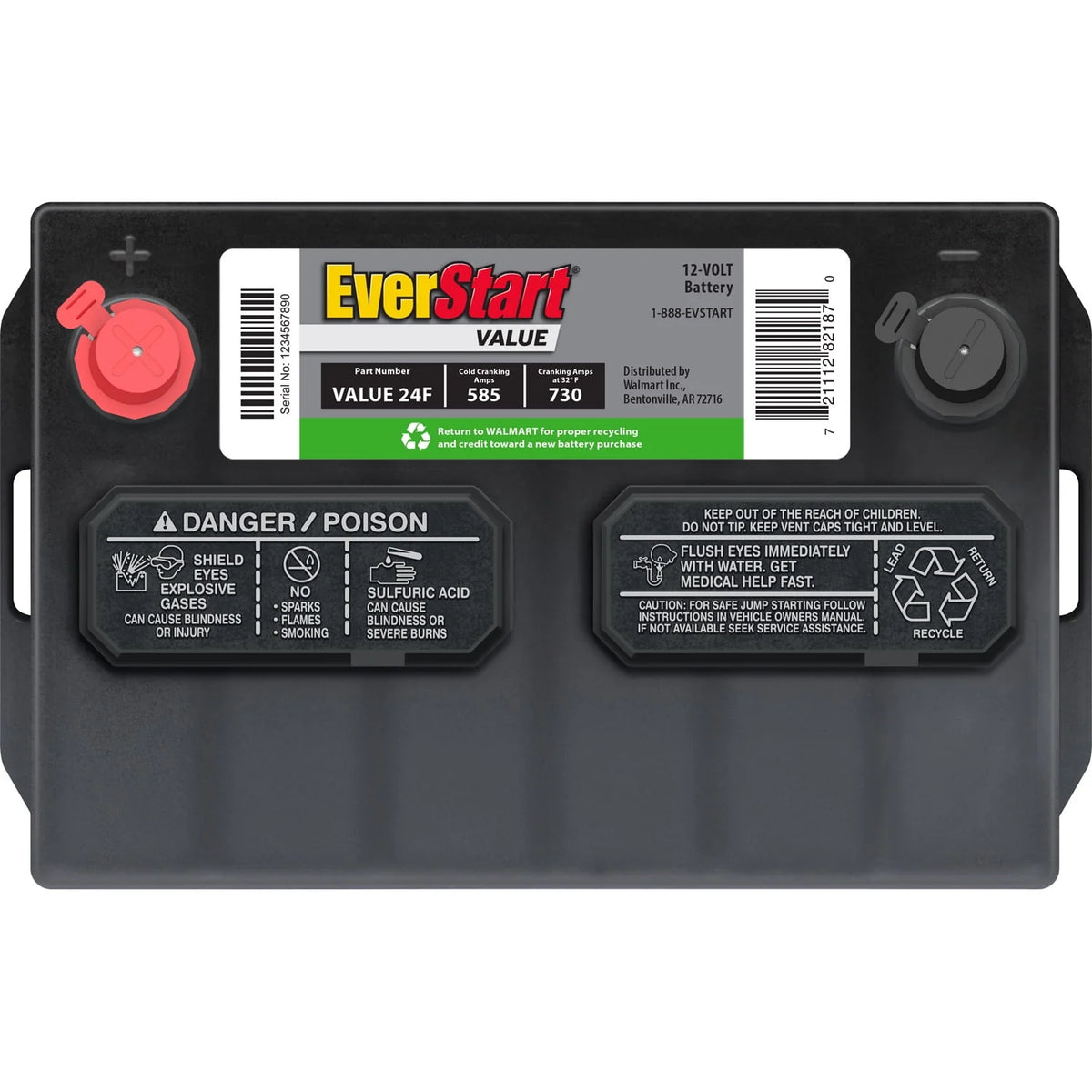 Lead Acid Automotive Battery Group Size 24F 12 Volt 585 CCA Z8428