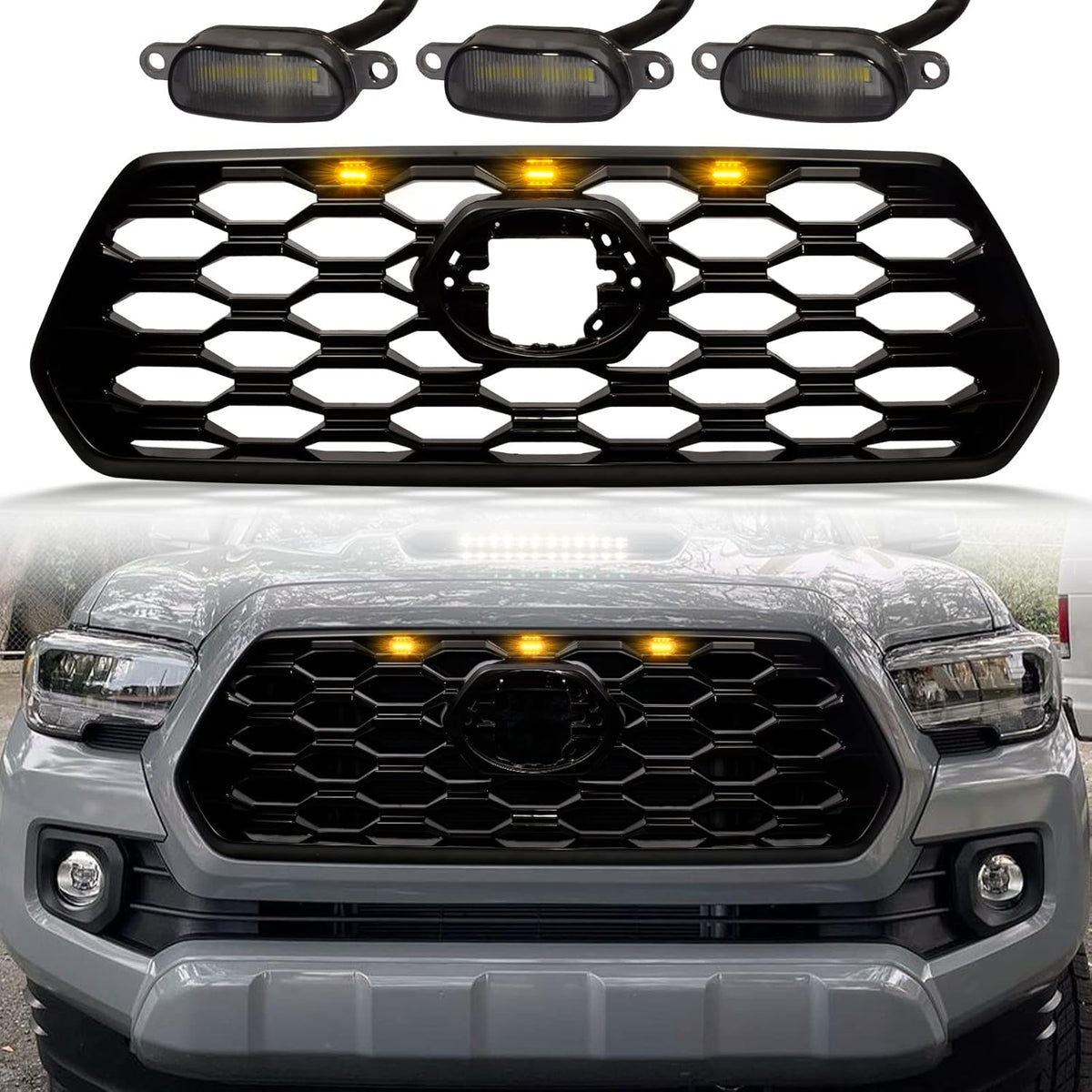 Front Grill with Grey Letters and Amber Lights U417840