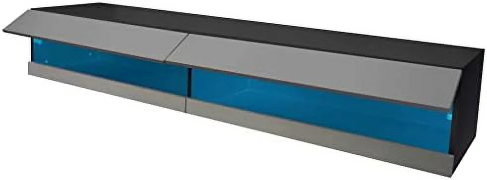 79" Floating TV Stand with 16 Color LEDs 2 Drawers D233529